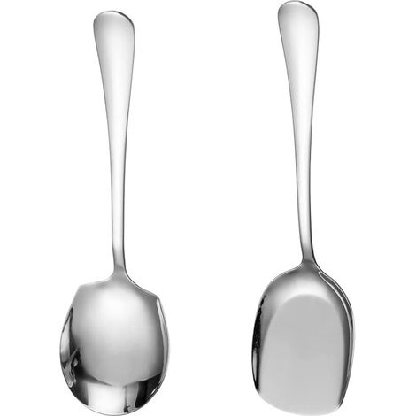 Serving Spoon - Stainless Steel - 2 Pieces - For Soup Salad Ice Cream Buffet - Kitchen Serving Utensil (1/5)