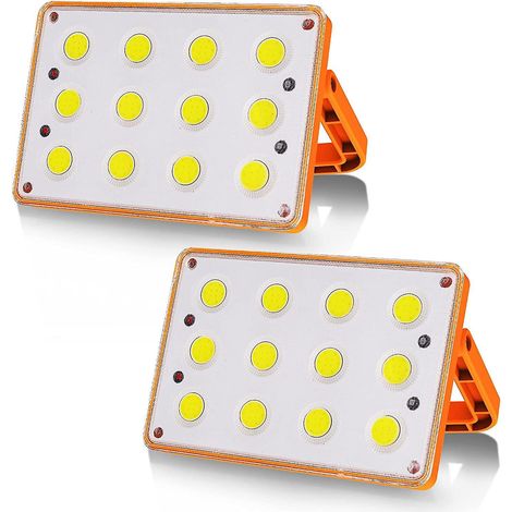 2 Packs 60w Projecteur Led Rechargeable 120 Cob 4 Modes Lampe Rechargeable Solaire Projecteur Led Chantier Lampe De Travail Tanche Spot Led Rechar (1/5)