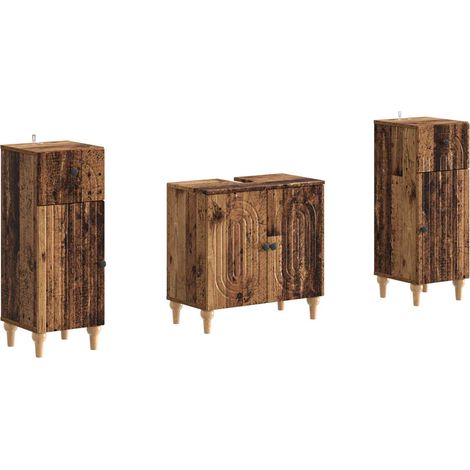 Ensemble de 2 meubles de salle de bain ALKMAAR Bois ancien vidaXL (1/5)