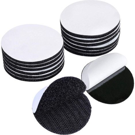 60 pieces (30 pairs, 50 mm) of round hook and loop fasteners, suitable for paper. (1/5)