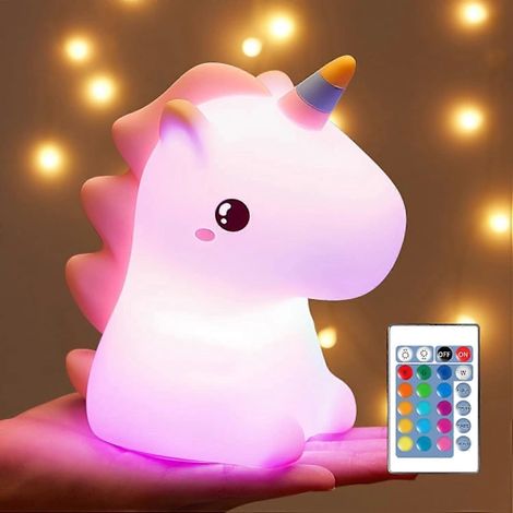 Filiyano-Veilleuse licorne pour enfants, cadeau pour fille, 16 couleurs + télécommande, veilleuse bébé, veilleuse nouveau-né, veilleuse à piles (1/5)