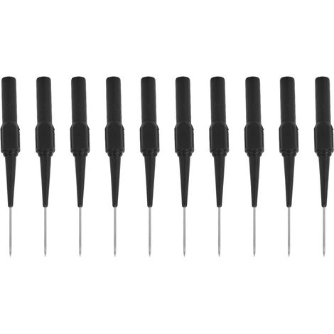 Lot de 10 pointes de test 1mm pour connecteur auto 4.0mm, broche de pénétration sans perforation, jack de sonde électrique, pièce détachée noire 26.010 (1/5)