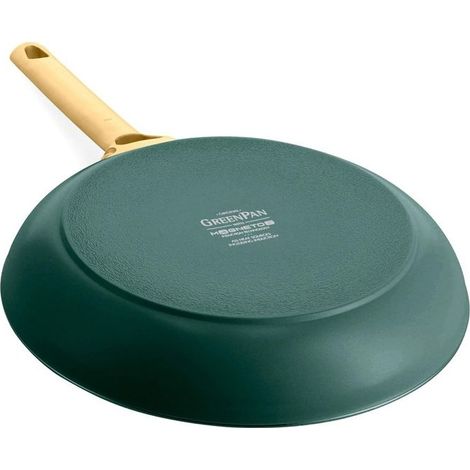GreenPan CC010214-001 Padova Reserve Set di Padelle 2 pezzi 20 cm e 26 cm Induzione Ceramica Antiaderente colore Verde con Manico Dorato