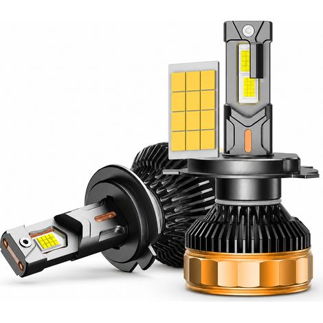 Ampoules LED H11 pour Phares REDSEA, Lumière Blanche 6000K, 300W, 12V/24V, Noir et Doré (1/5)