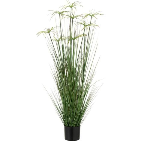 Plante Artificielle "Cyperus Alternifolius 8 Têtes" 132cm Vert (1/2)