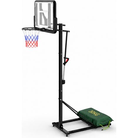 Canasta de Baloncesto Portátil con Altura Regulable 2,45-3,05 m — Tablero Transparente, Aro Reforzado y Base con Bolsa de Lastre 30 kg para Exterior (1/5)