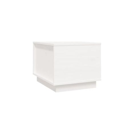 Table basse Blanc 40x50x35 Bois massif de pin (1/5)