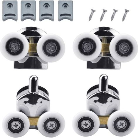 [NIEMALS VERWENDET] 23-mm-Duschwandlager, 4 Stück, Duschtürrolle, Badezimmerwandrolle, Duschwandrolle, Ersatzteile