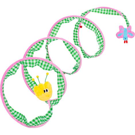 Cat tunnel with toys