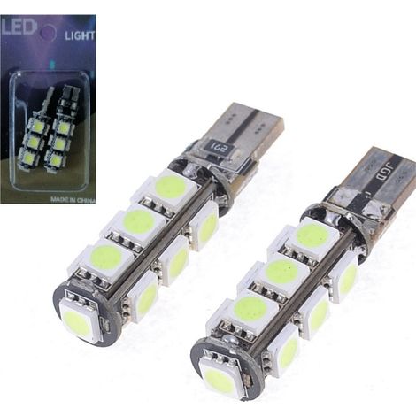 Set aus 2 LED-Diodenlampen für Standlicht T10 W5W, 13 SMD, 12V, weißes Licht, CAN-Bus – fehlerfrei