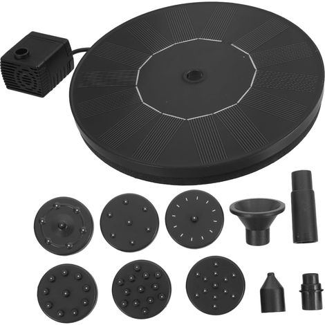 Pompe Solaire Flottante pour Bassin et Piscine, Pompe à Fontaine en Plastique Noir, Débit Maximum 190l/h, pour Jardins et Bassins Extérieurs (1/5)