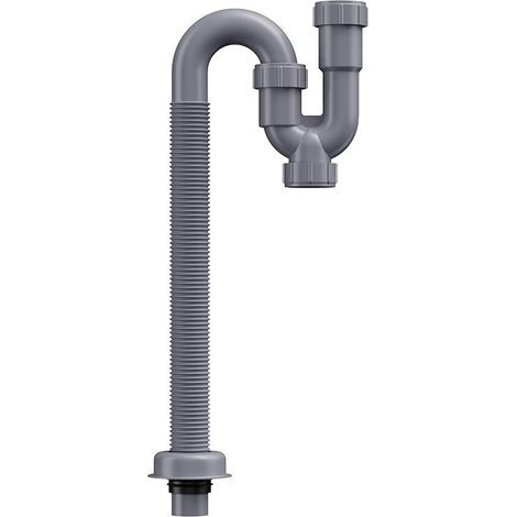 Siphon en U - siphon d'évier, ensemble de vidange de lavabo de salle de bain, avec tuyau d'évacuation flexible et extensible, adapté aux siphons d'évier d'un diamètre intérieur de 32 mm-ARCAN (1/4)