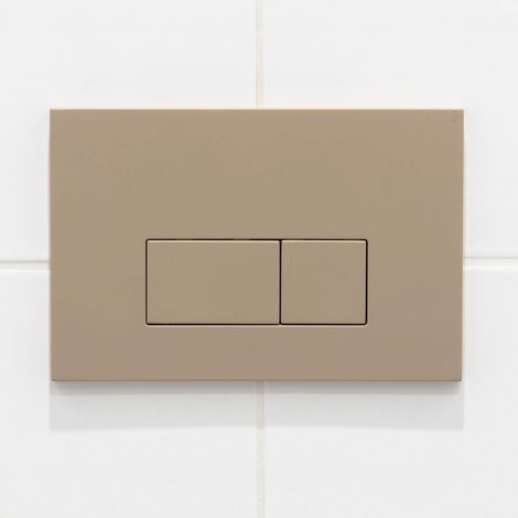FugaFlow Eccelente Plaque de commande Press - pour réservoir encastré Geberit UP320 - double chasse - boutons rectangulaires - plastique taupe