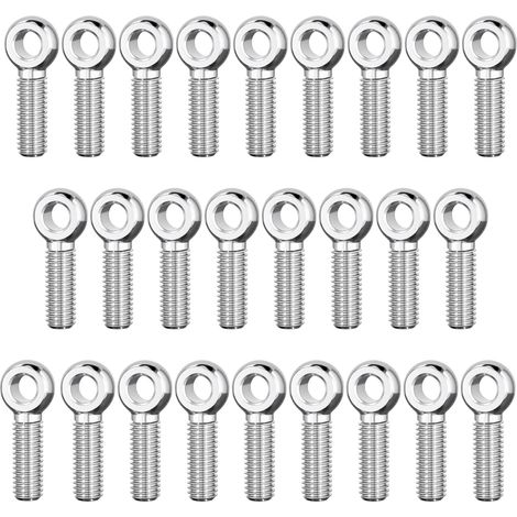 26 Pièces Boulon à œil Suspension Acier Résistante Eye Bolt M6×20mm (1/5)