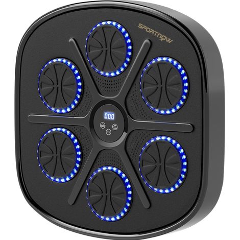 CHICFURN Máquina de boxeo musical mural Bluetooth 41,8 x 44,6 x 7,5 cm negra, 9 modos (1/5)