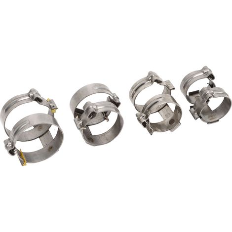 4 Pinces de Serrage pour Flexible Climatisation, Acier Inoxydable, Colliers de Joint Tuyau AC, Bagues de Crimpage pour Tubes R134 G6 G8 G10 G12 (1/5)