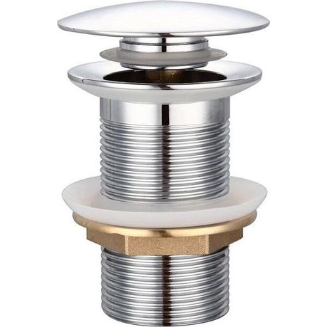 Accessoires de vidange pour éviers, évier standard G 1 1 sans trop-plein, bouchon de vidange universel FID à retour automatique pour évier en cuivre chromé pour piscines sans trop-plein (1/5)