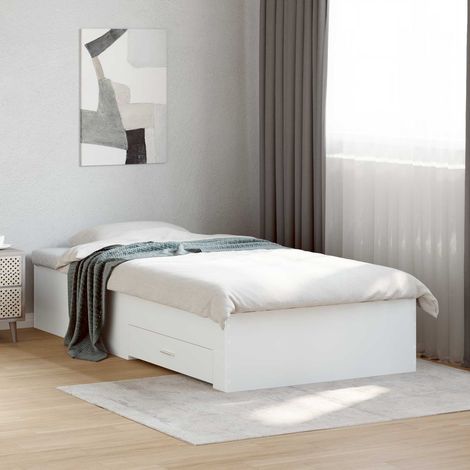 vidaXL Struttura del letto con cassetto Bianco Legno ingegnerizzato (1/5)