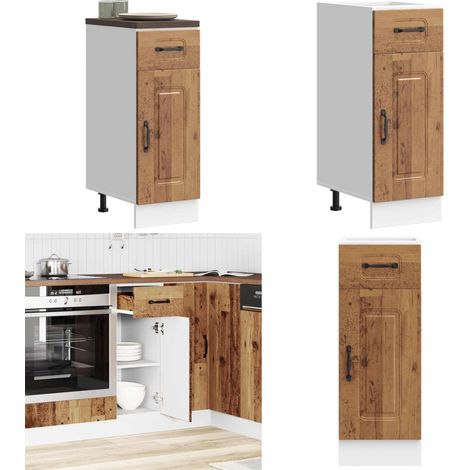 Mueble bajo de cocina Kalmar de madera antigua de ingeniería - Almacenamiento de cocina - Gabinete de cocina