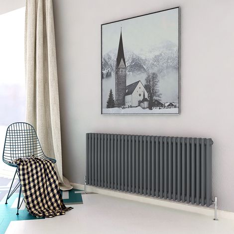 Biubiubath Traditional Cast Iron Radiator 600x1460mm 3 Column Anthracite