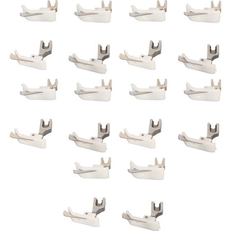 Pied-de-biche en plastique avec couteau pour machine à coudre à plat informatisée (20 pièces), base blanche, pied-de-biche SP-18R avec butée de bord droit en téflon, pour machine à coudre à plat en cu (1/5)