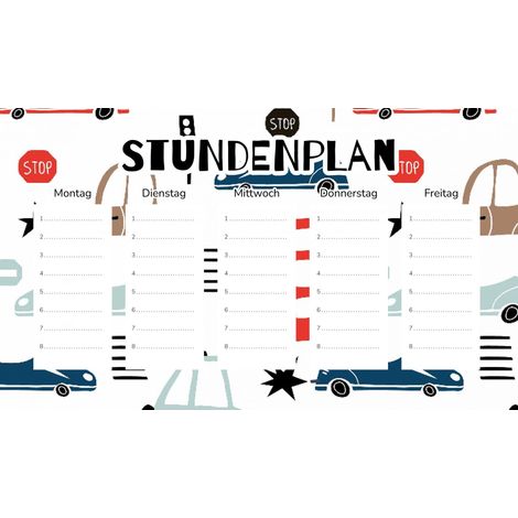 Piano di lezione magnetico: Auto nel traffico, 30x17,5 cm
