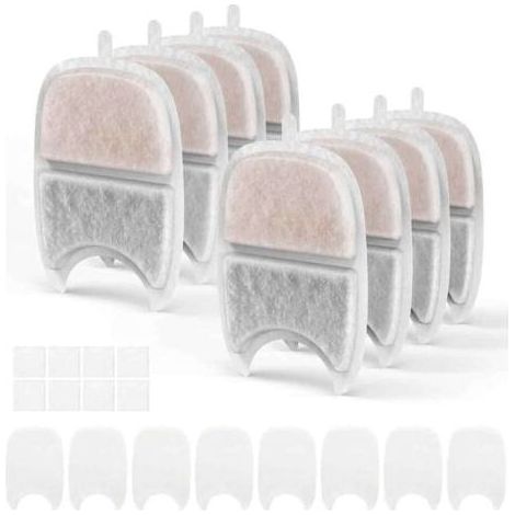 12er-Pack Filter für 4-Liter-Katzenbrunnen, Feriva Kabelloser Katzenbrunnenfilter, Multi-Filter Haustierbrunnenfilter (12+12+12) (1/5)
