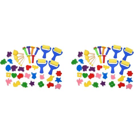 78X Apprentissage Precoce Mini Fleur Pinceaux de Peinture D'Eponge Pinceaux D'Artisanat Ensemble pour L'Expedition des Enfants par FBA (1/5)