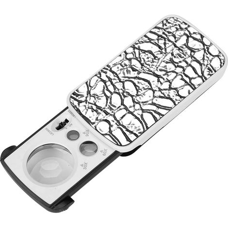 Loupe de Poche éclairantes avec 2 LEDs Lentilles de Grossissement Télescopable 30X 60X 90X Loupe Optique Electronique Portable avec UV Lampes Pour Bijoux Diamants Horloges Monnaies Billets Timbres (1/5)
