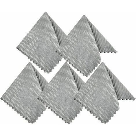 Set di 5 panni multifunzionali in microfibra per la pulizia dei vetri, con motivo a squame di pesce, grigio chiaro, 40x30 cm, CHAM (1/5)
