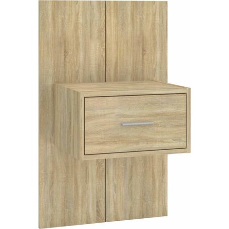 Maison Exclusive - Mesita de noche de pared roble Sonoma (1/5)
