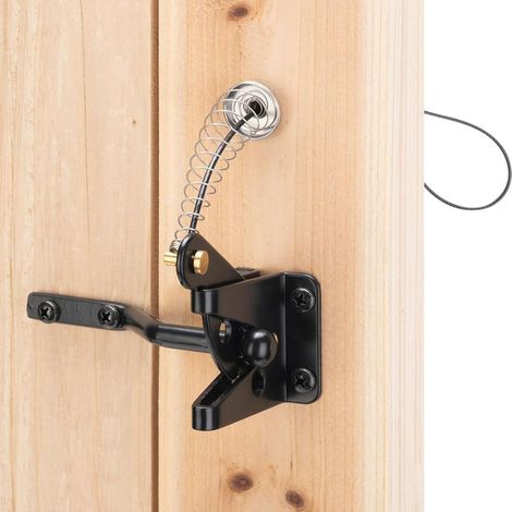 Loquet de Porte Autobloquant pour Clôture en Bois Robuste, Câble à Ressort en Acier, Quincaillerie de Porte, Serrure de Porte pour Jardin