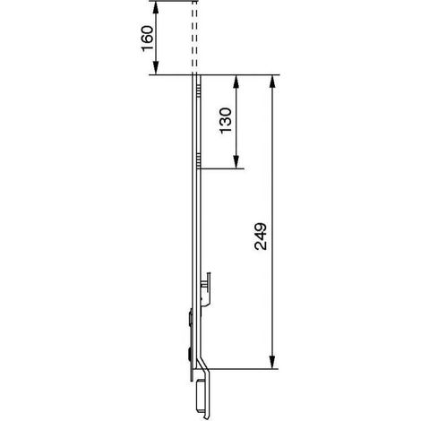Ferco Extensión para cabeza de cierre acero tratado plateado 250 mm (1/2)
