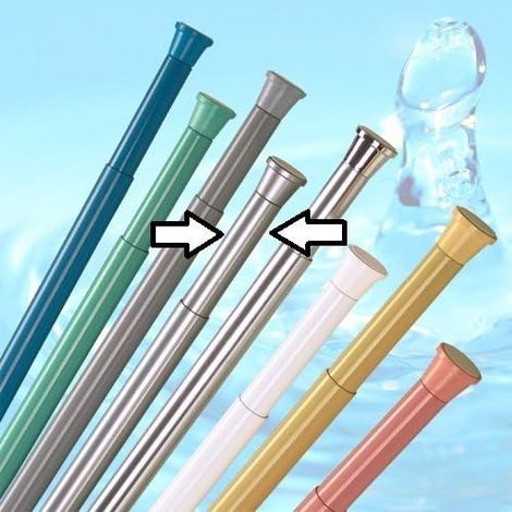 Barre rideau douche télescopique - 1 pièce - Aluminium argent mat - Réglable 190-300 cm - Salle de bain large - Diamètre 27 mm (1/3)
