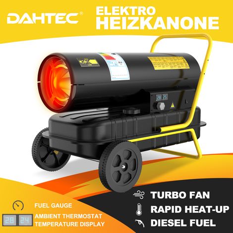 Diesel Space Heater, 30 KW Industrial Kerosene Heaters, Large Fuel Tank, 750m³/h, Adjustable Thermostat, Oil Level Display, Suitable for Workshops, Building Sites and Agricultural [Energy Class A]