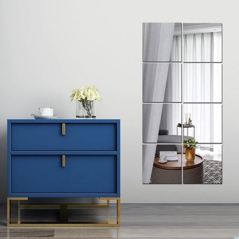 miroirs muraux pleine longueur en plexiglas acrylique sans cadre pour porte - Grand miroir long pour entraînement à la maison, salle de sport, danse - Pour murs, dortoirs, carrelage (1/5)