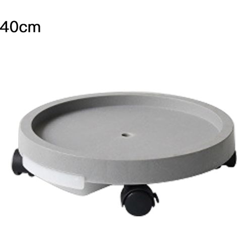 Support à roulettes pour plantes, 4 roues, en plastique épais, plateau amovible pour pots de fleurs, idéal pour la maison, le jardin, l'intérieur et l'extérieur, diamètre intérieur 34 cm, gris. (1/2)