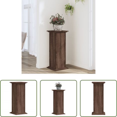 Support en bois -  Support pour plantes chêne marron 33x33x80 cm bois d'ingénierie (1/5)