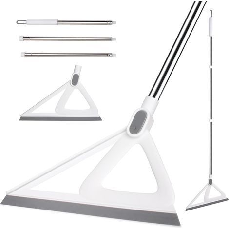 Balai multifonction en silicone, balai raclette pour balayer l'eau et les poils d'animaux, balai magique en caoutchouc (blanc) (1/5)