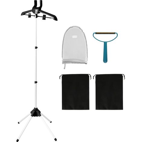 Percha de vapor para ropa, percha plegable con guante de planchado, soporte para plancha de vapor con rotación de 360°, longitud ajustable de 84 a 160 cm, tendedero portátil. (1/5)
