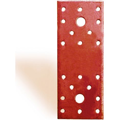 Giunto a piastra forato plastificato 100 x 35 mm.