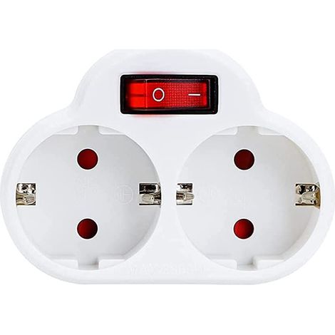 Prises avec interrupteur connecteur 2 couches de prise doubles blanches, connecteur double vertical – Vertical (1) (1/4)