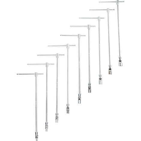JBM54380 Ensemble de 9 clés à douille articulées à poignée en T (7 à 19 mm) (1/2)