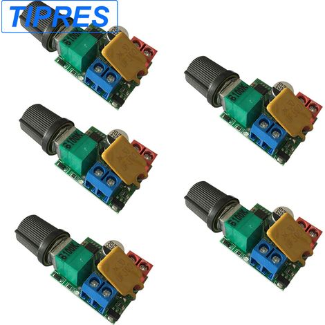 Mini PWM speed controller for 5V/6V/12V/24V/35V DC motors ultra-compact 5A LED dimmer