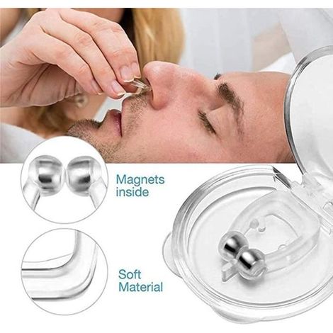 Dispositif anti-ronflement en silicone anti-ronflement pince-nez anti-ronflement magnétique, 1,9 1,5 cm, transparent (1/4)