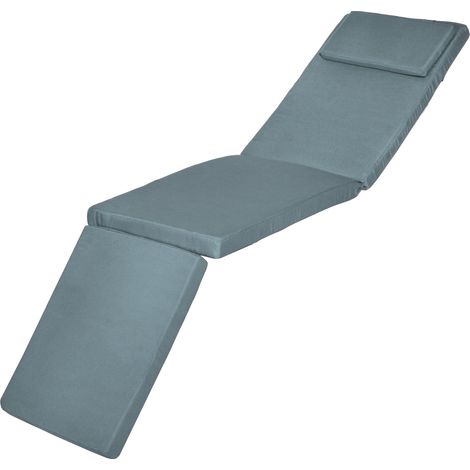 Luxus Deckchair Auflage LoftLux DC, 175x45x5cm, Taubenblau (1/5)