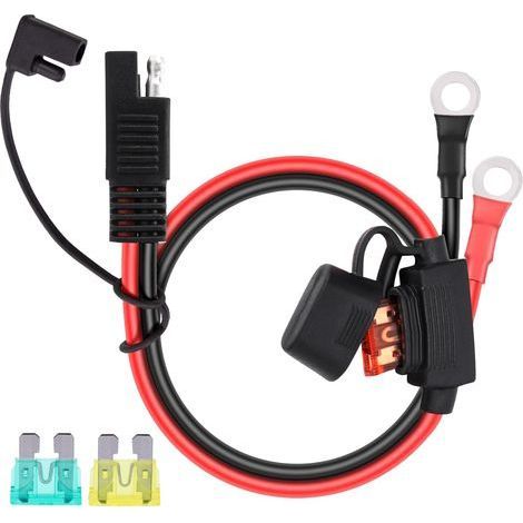 1 Câble extension SAE, 10 AWG, Cuivre étamé, Connecteur 2 broches, 40A, Panneau solaire, Moto (1/5)