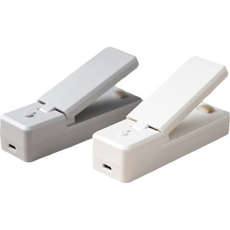 GDHZS- 2 pièces Mini Machine De Thermoscellage Portable,Scelleuse Thermique Compacte,Machine à Sceller Domestique Pour Paquet De Collations(blanc,gris) (1/5)
