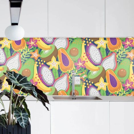 Crédence Adhésive Fruits Tropicaux 300 x 40 cm (1/4)