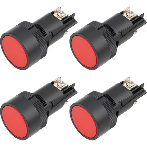 Lot de 4 Interrupteurs à Bouton-poussoir Rouges 3 Broches 22 Mm NC XB2-EA142 36 V/10 A avec Réarmement Momentané Aux équipements Industriels (1/5)